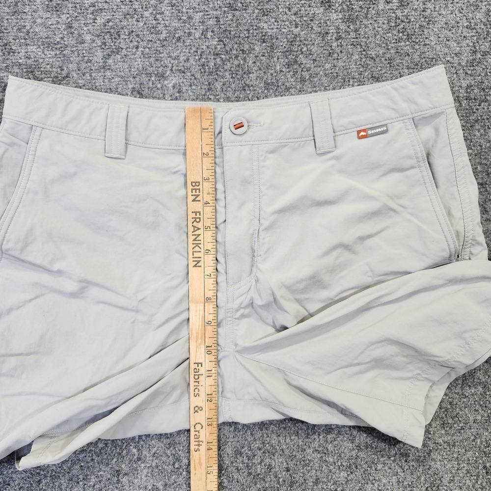 Simms Shorts Mens 36 Gray 8" Nylon Chino Lightweight Fishing Hiking Outdoor - Picture 7 of 10